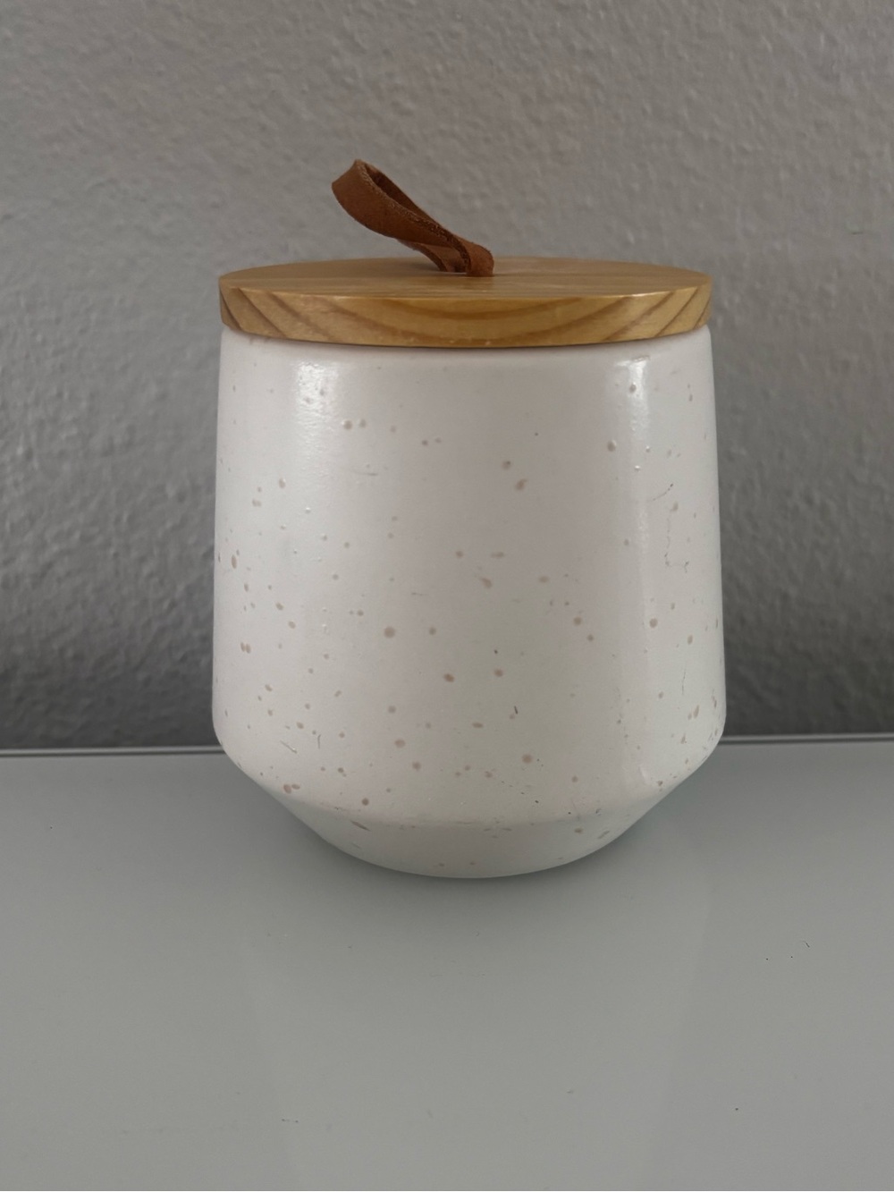 New & Rare Target Speckle Ceramic Vessel Stoneware Canister with Wood Lid